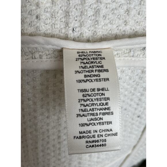 Rebecca Taylor Blazer Jacket Single Breast Open Front Fringe Tweed - Picture 14 of 14